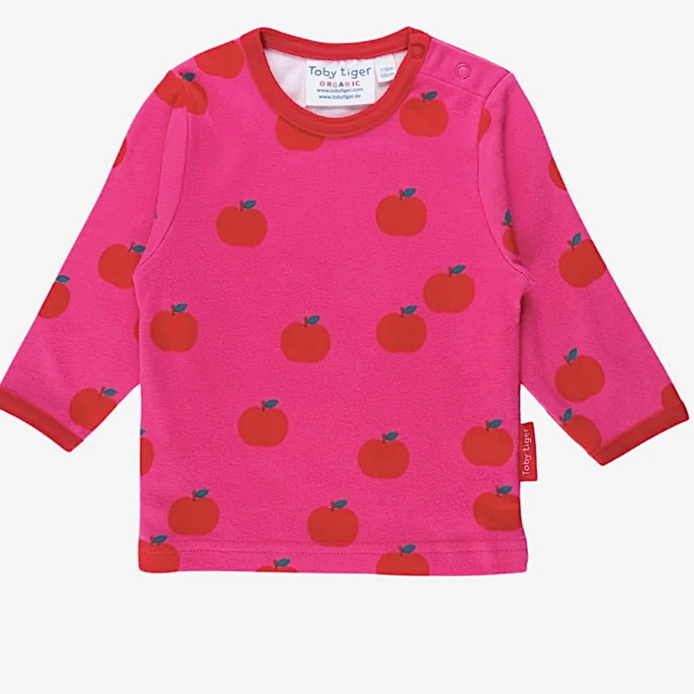 Toby Tiger Organic Apple Print Top 7/8y